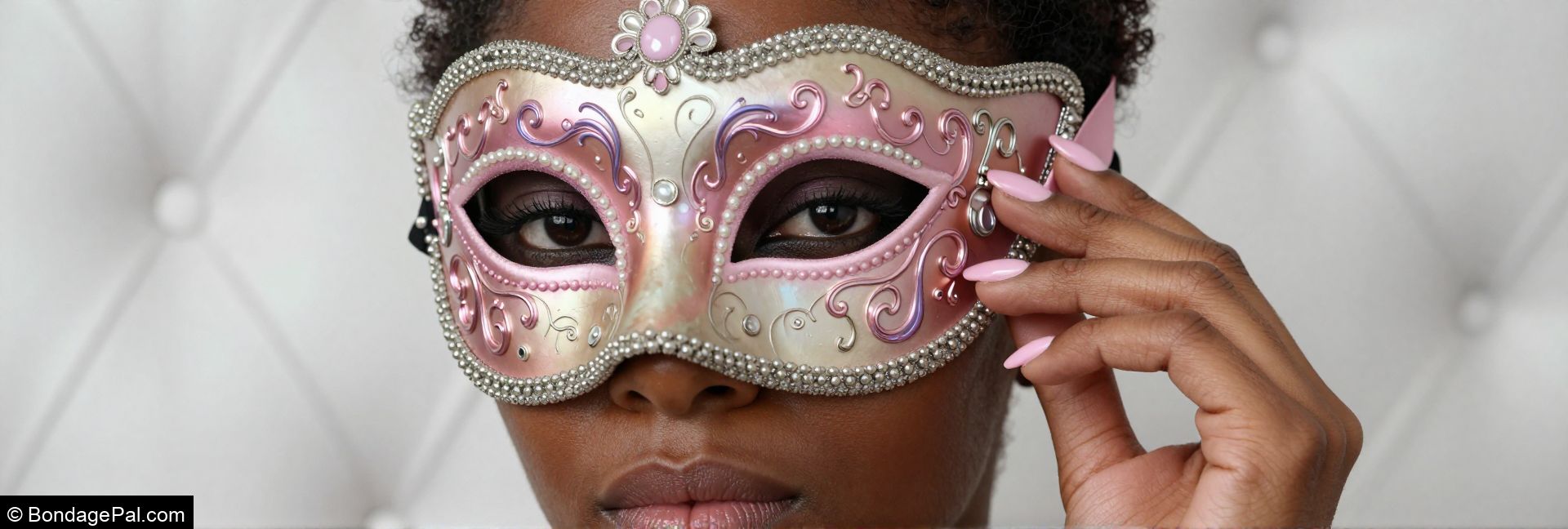 Pink mask for fetish privacy